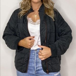 Quilted Knit Mineral Washed Jacket